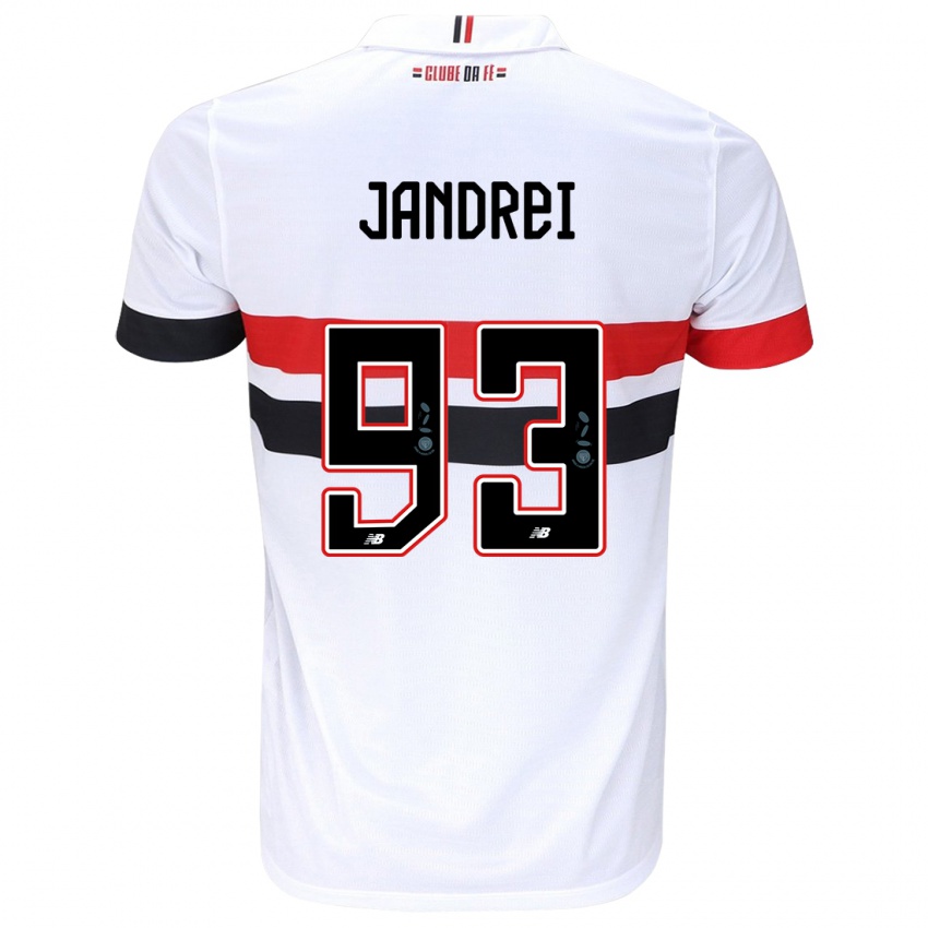 Homem Camisola Jandrei #93 Branco Vermelho Preto Principal 2024/25 Camisa Brasil