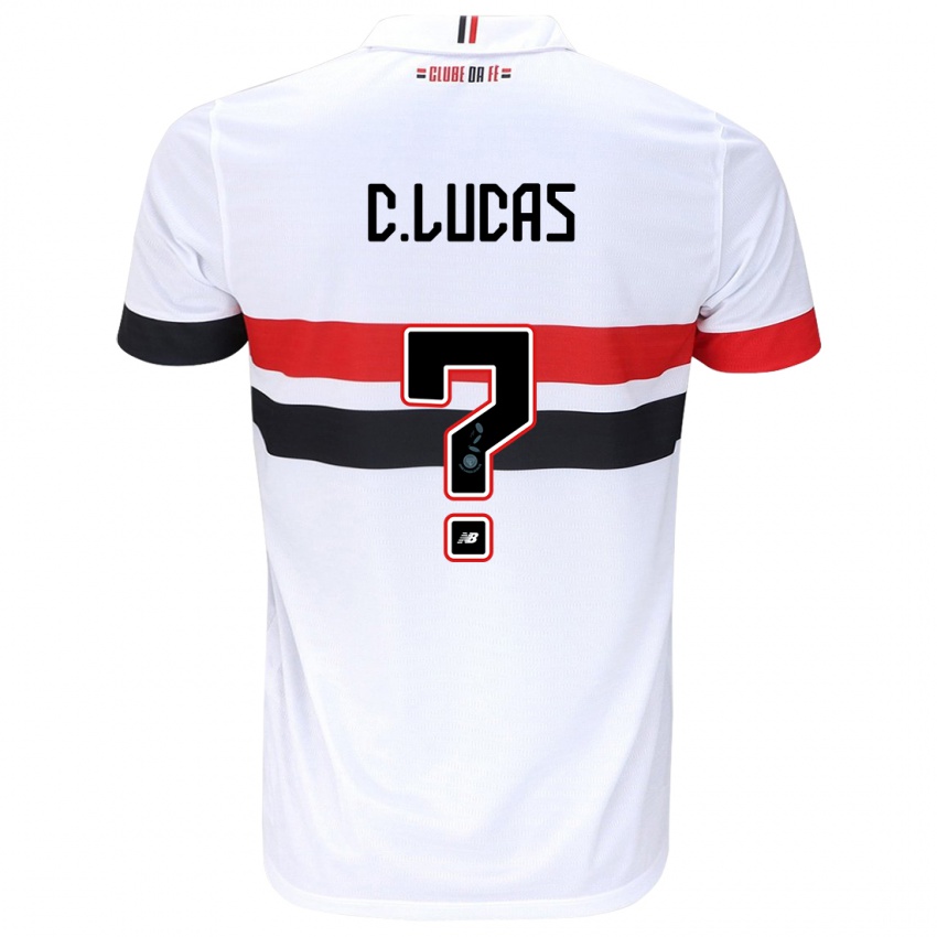 Homem Camisola Cauã Lucas #0 Branco Vermelho Preto Principal 2024/25 Camisa Brasil