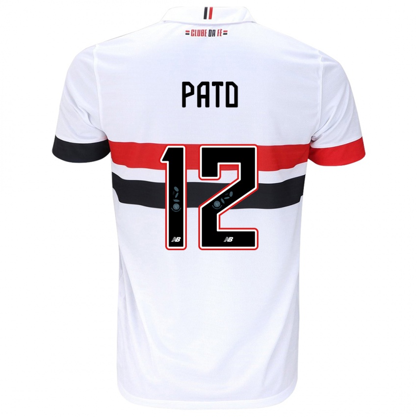 Homem Camisola Alexandre Pato #12 Branco Vermelho Preto Principal 2024/25 Camisa Brasil