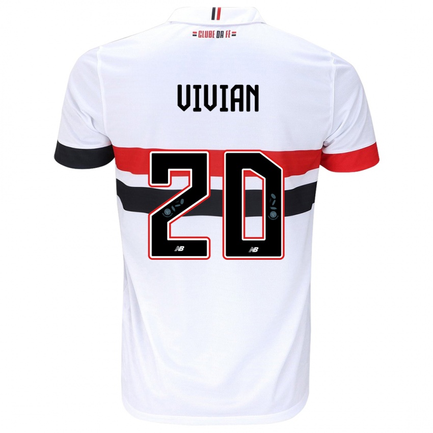 Homem Camisola Vivian #20 Branco Vermelho Preto Principal 2024/25 Camisa Brasil