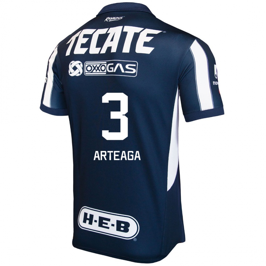 Homem Camisola Gerardo Arteaga #3 Azul Vermelho Branco Principal 2024/25 Camisa Brasil