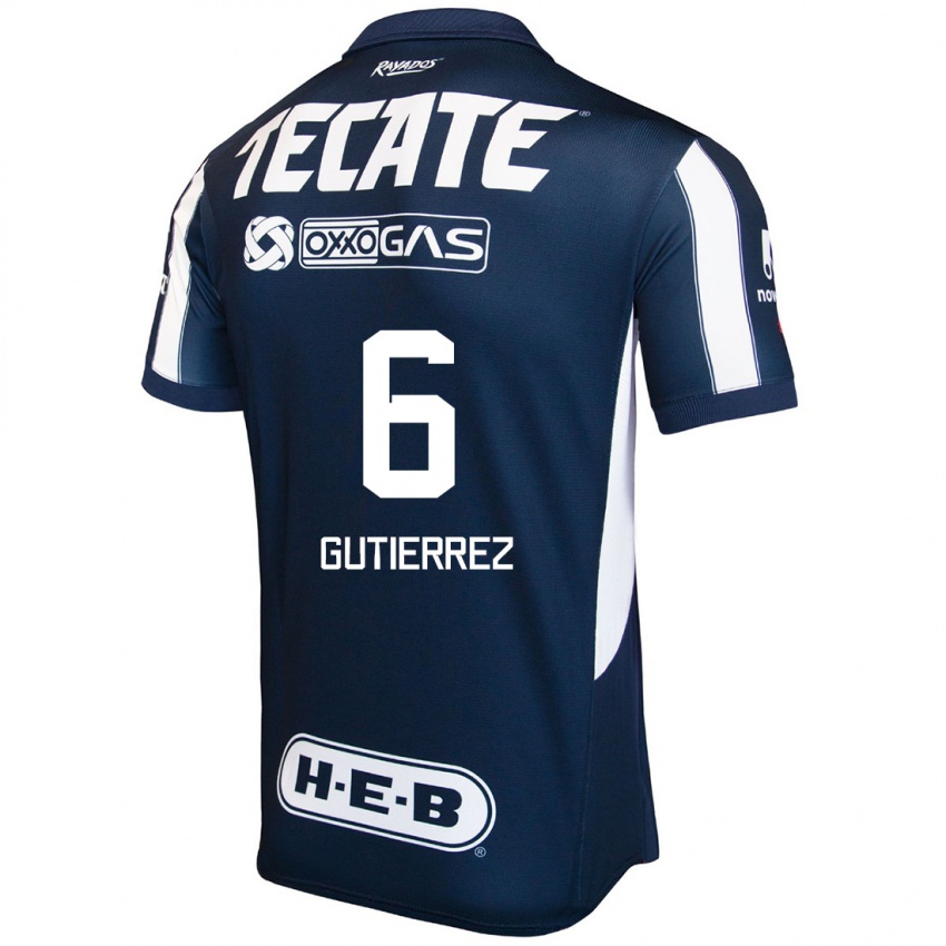 Homem Camisola Edson Gutierrez #6 Azul Vermelho Branco Principal 2024/25 Camisa Brasil