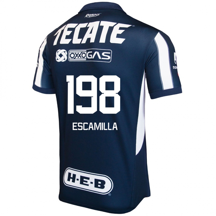 Homem Camisola Diego Escamilla #198 Azul Vermelho Branco Principal 2024/25 Camisa Brasil