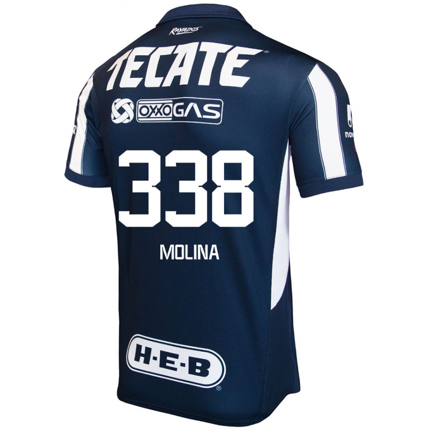 Homem Camisola Johann Molina #338 Azul Vermelho Branco Principal 2024/25 Camisa Brasil