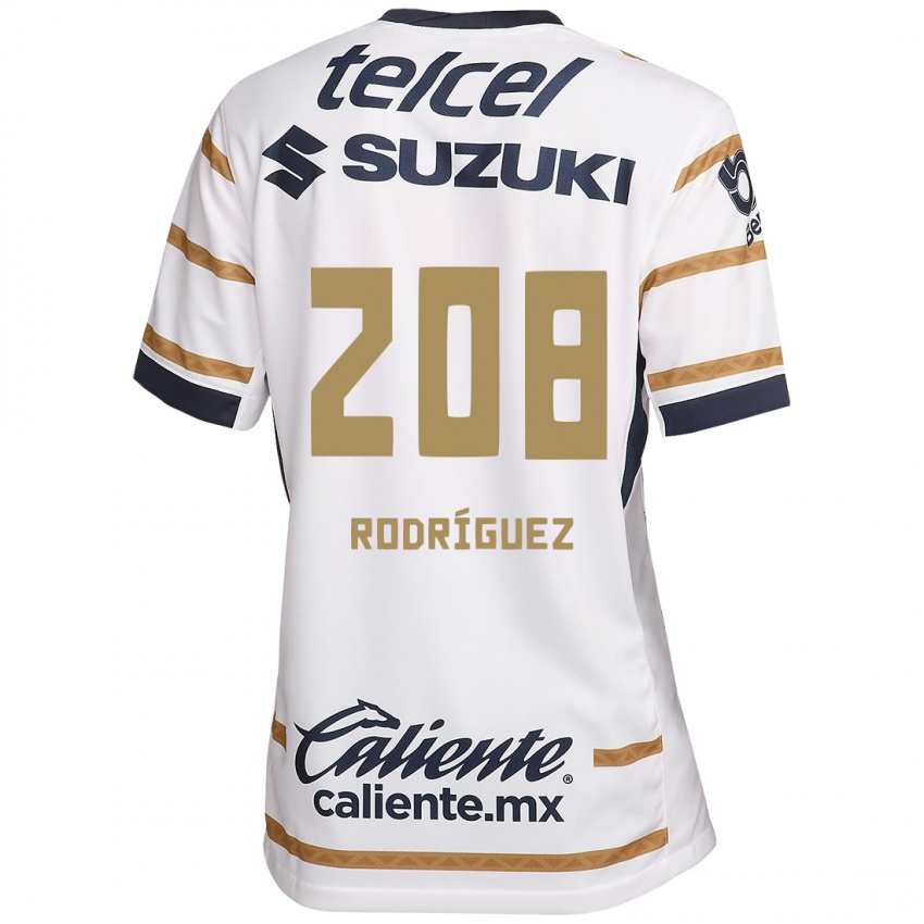 Homem Camisola Gael Rodríguez #208 Obsidiana Branca Principal 2024/25 Camisa Brasil