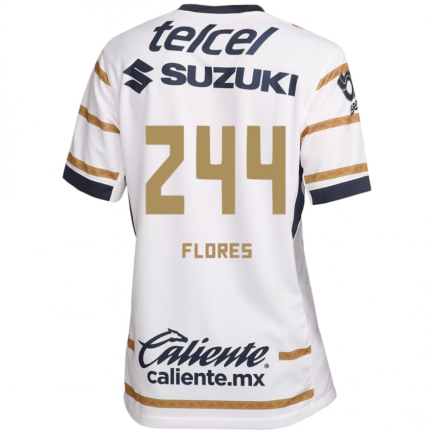 Homem Camisola Jonathan Flores #244 Obsidiana Branca Principal 2024/25 Camisa Brasil