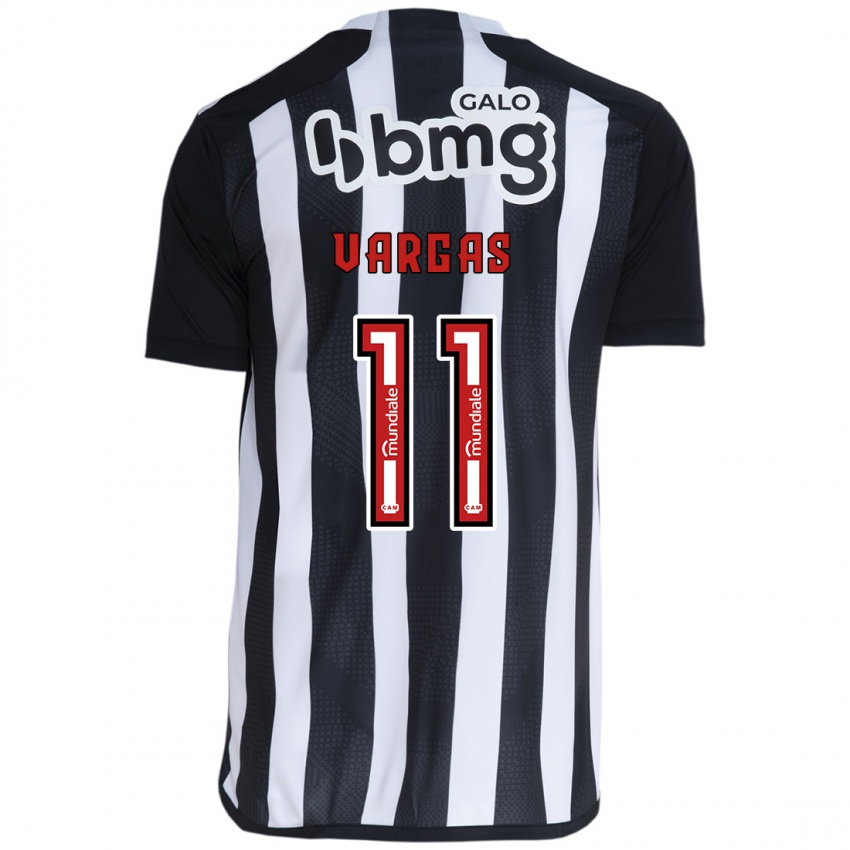 Homem Camisola Eduardo Vargas #11 Branco Preto Principal 2024/25 Camisa Brasil