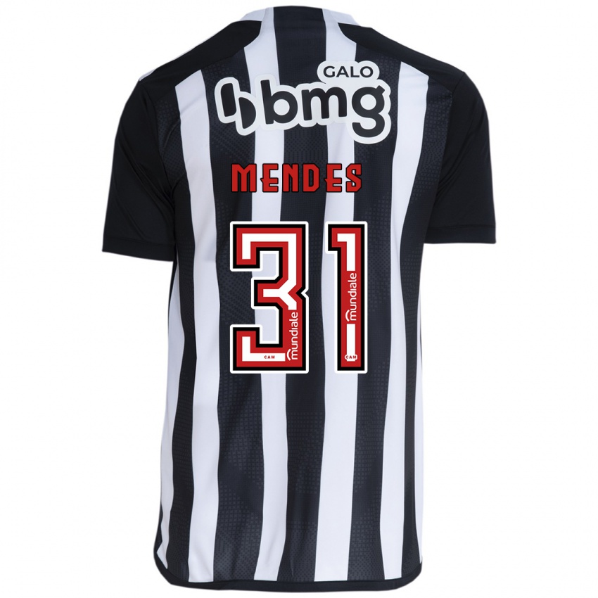 Homem Camisola Matheus Mendes #31 Branco Preto Principal 2024/25 Camisa Brasil