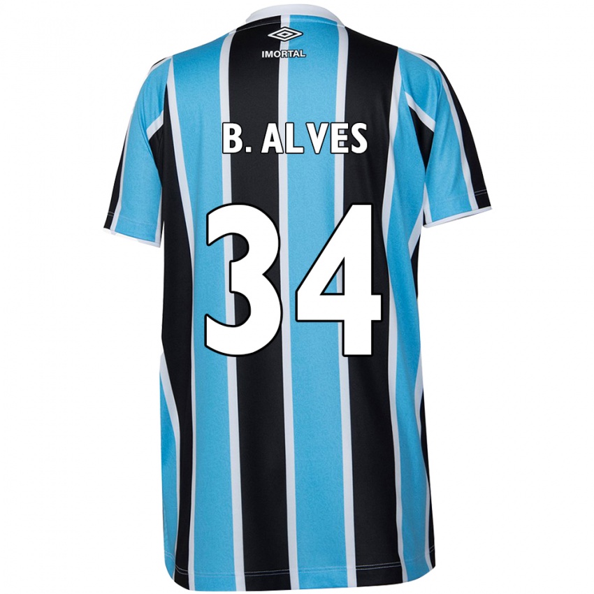 Homem Camisola Bruno Alves #34 Azul Preto Branco Principal 2024/25 Camisa Brasil