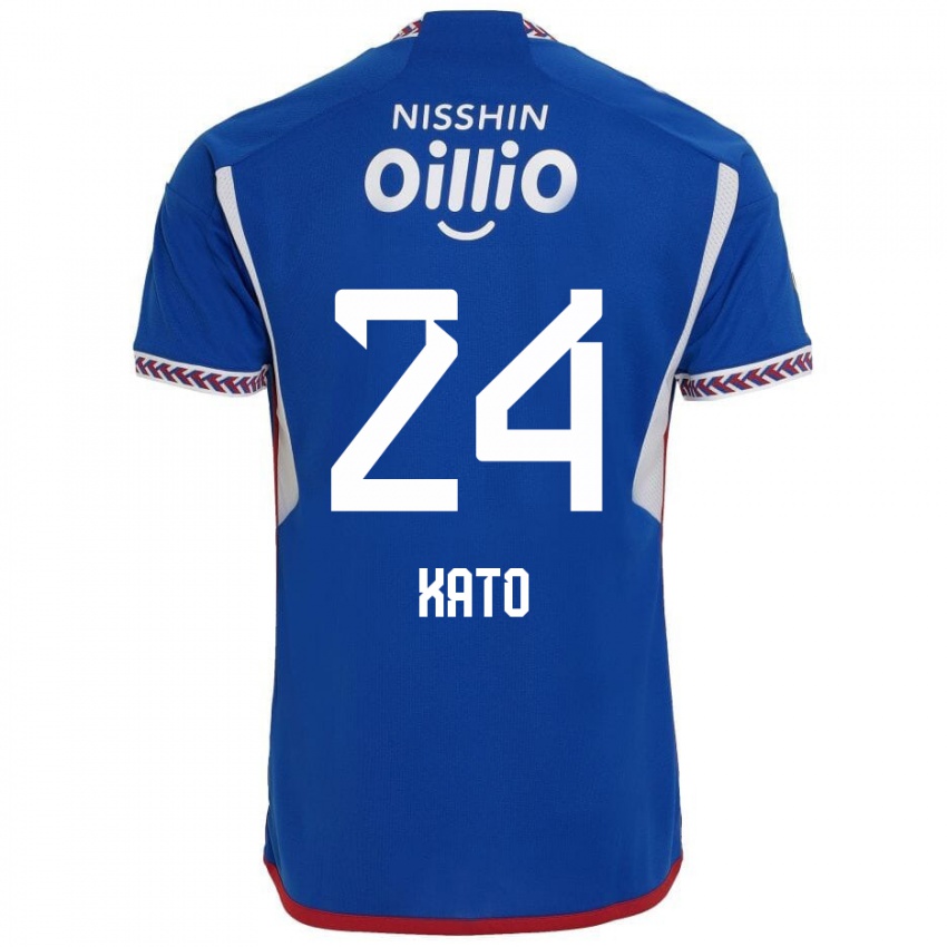 Homem Camisola Hijiri Kato #24 Azul Branco Vermelho Principal 2024/25 Camisa Brasil