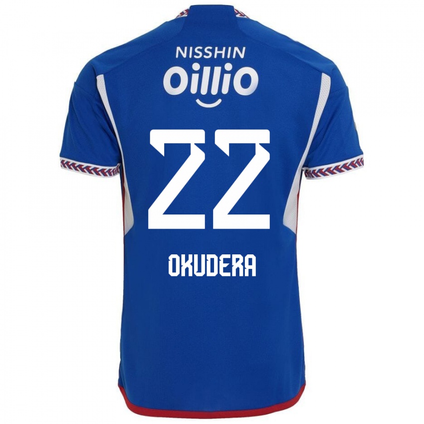 Homem Camisola Minato Okudera #22 Azul Branco Vermelho Principal 2024/25 Camisa Brasil