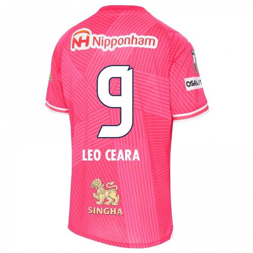 Homem Camisola Leo Ceara #9 Rosa Branco Principal 2024/25 Camisa Brasil