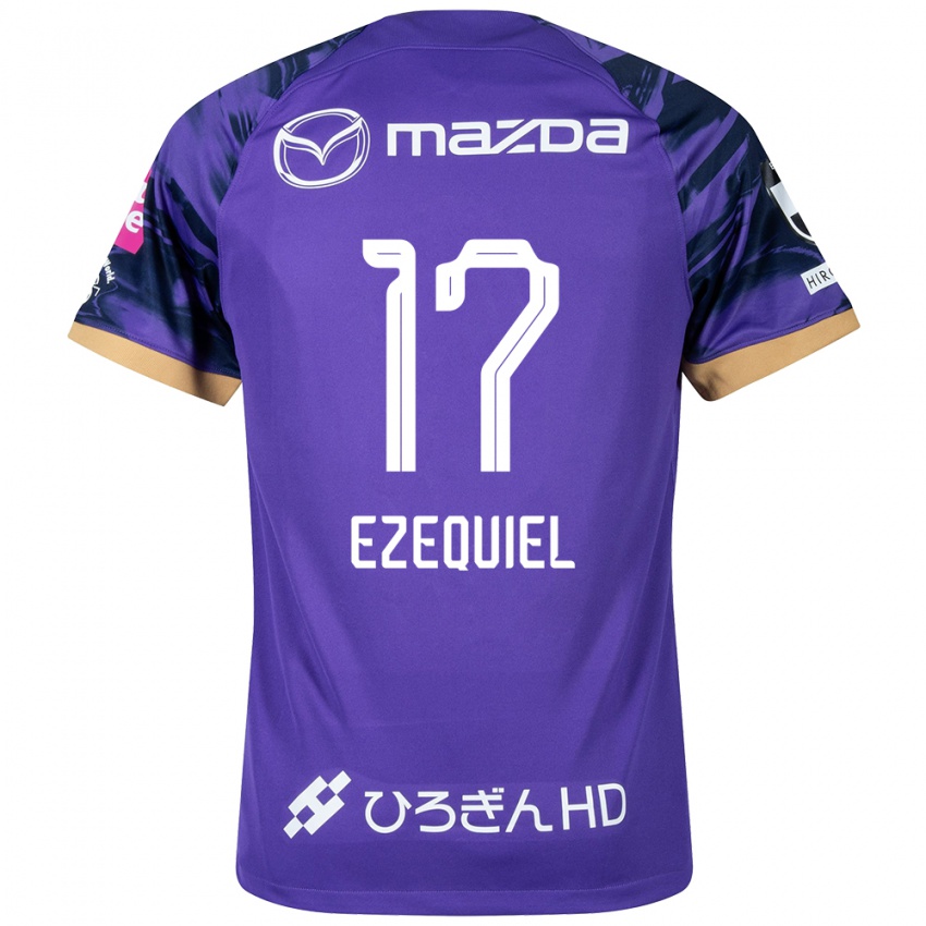 Homem Camisola Ezequiel #17 Roxo Branco Principal 2024/25 Camisa Brasil