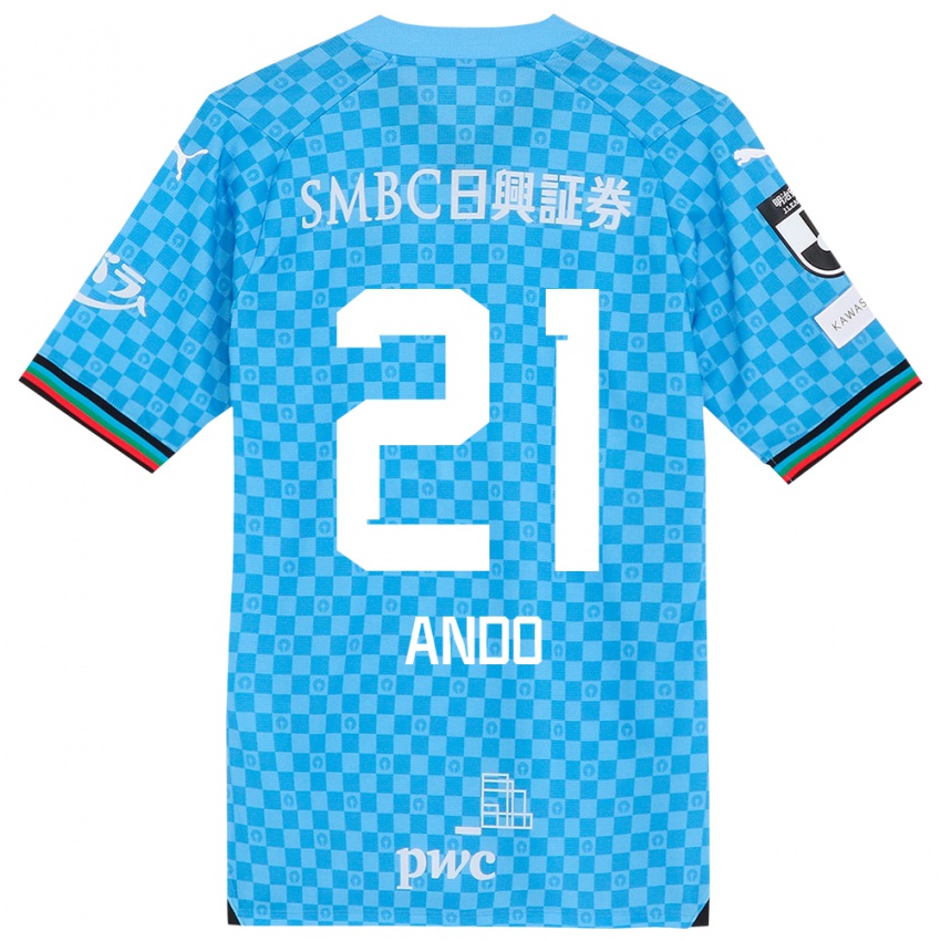 Homem Camisola Shunsuke Ando #21 Azul Azul Principal 2024/25 Camisa Brasil