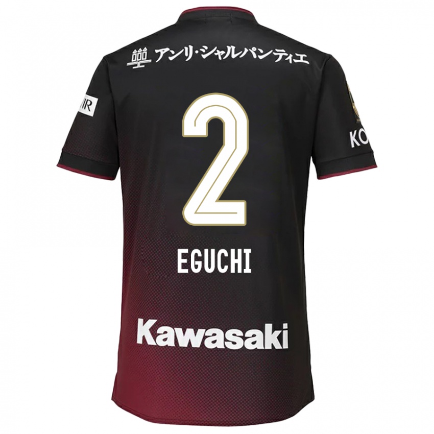 Homem Camisola Takuma Eguchi #2 Preto Vermelho Principal 2024/25 Camisa Brasil