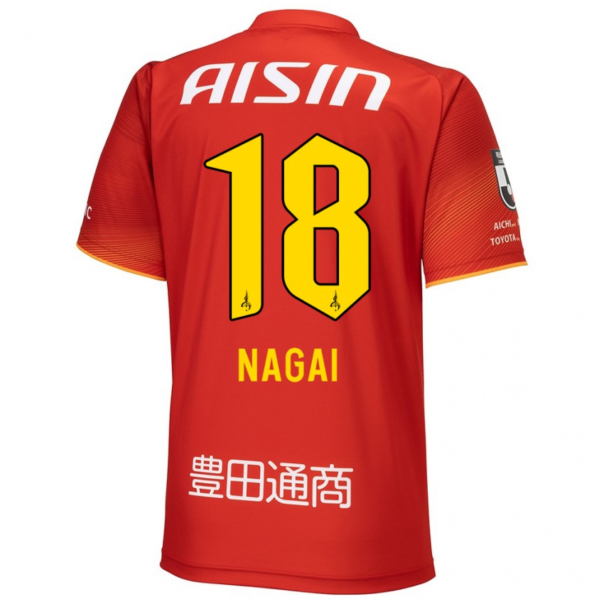 Homem Camisola Kensuke Nagai #18 Vermelho Branco Amarelo Principal 2024/25 Camisa Brasil