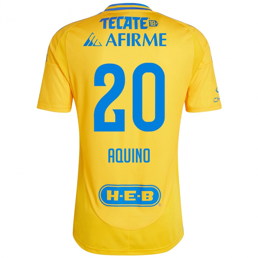 Homem Camisola Javier Aquino #20 Ouro Amarelo Principal 2024/25 Camisa Brasil