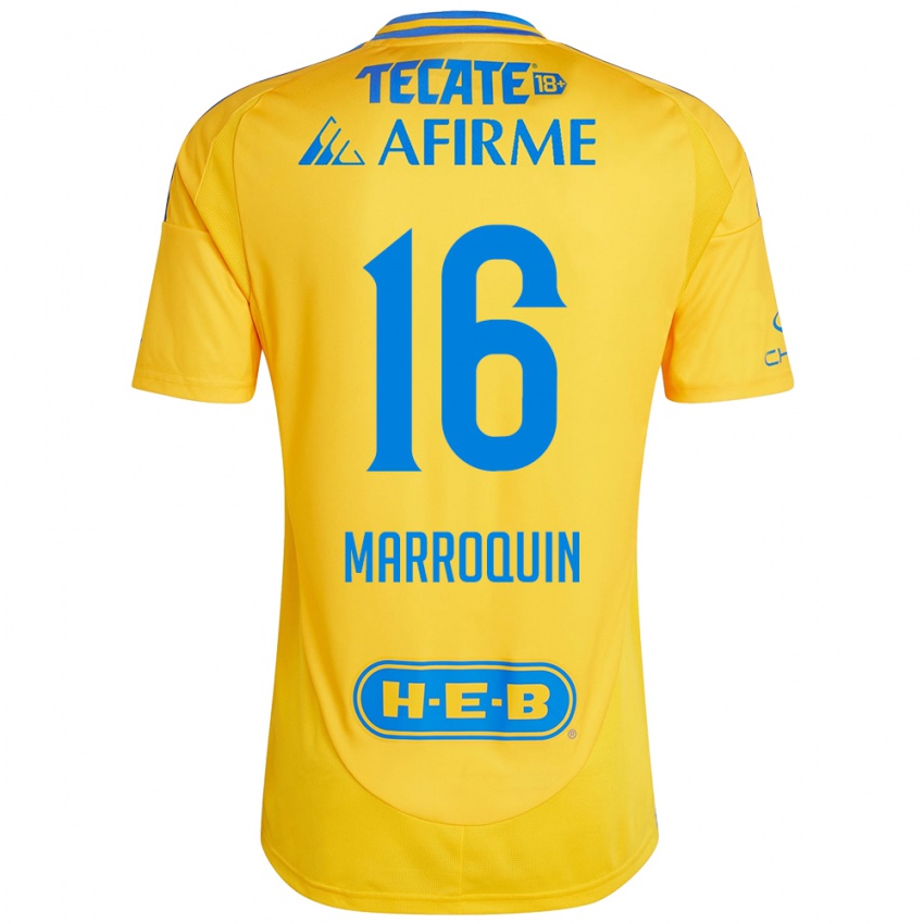 Homem Camisola Ammanda Marroquin #16 Ouro Amarelo Principal 2024/25 Camisa Brasil