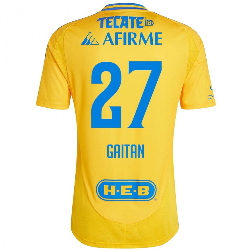 Homem Camisola Natalia Gaitan #27 Ouro Amarelo Principal 2024/25 Camisa Brasil