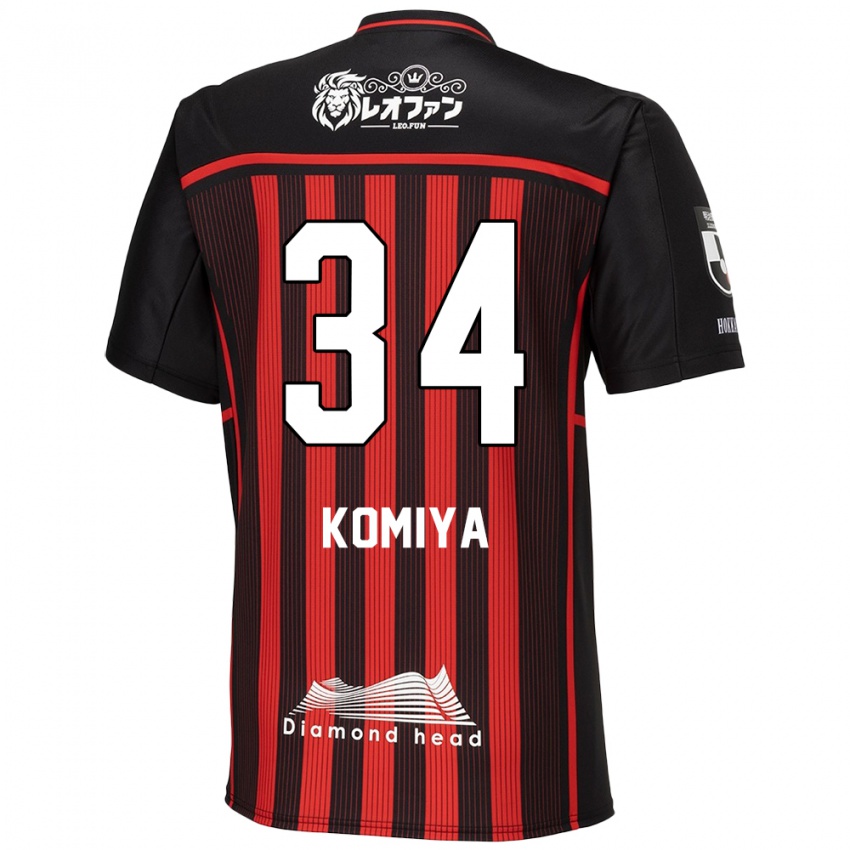 Homem Camisola Masaki Komiya #34 Vermelho Preto Principal 2024/25 Camisa Brasil