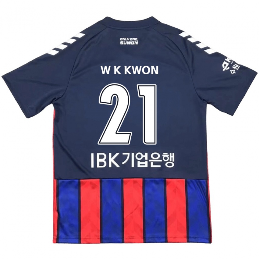 Homem Camisola Kyung-Won Kwon #21 Azul Vermelho Principal 2024/25 Camisa Brasil