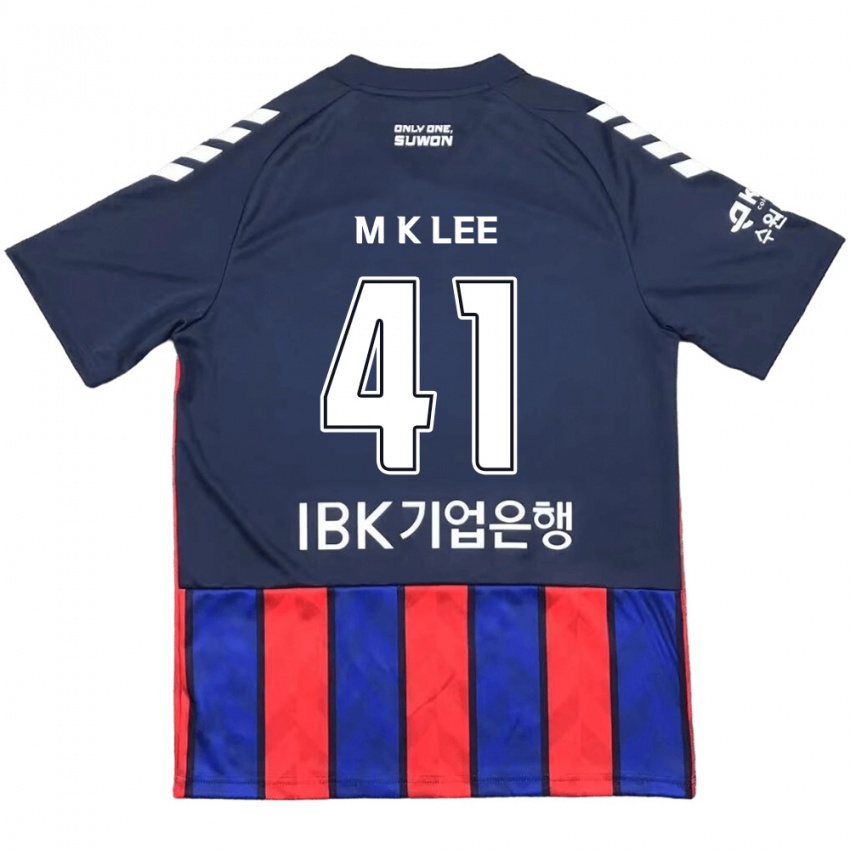 Homem Camisola Kyung-Min Lee #41 Azul Vermelho Principal 2024/25 Camisa Brasil