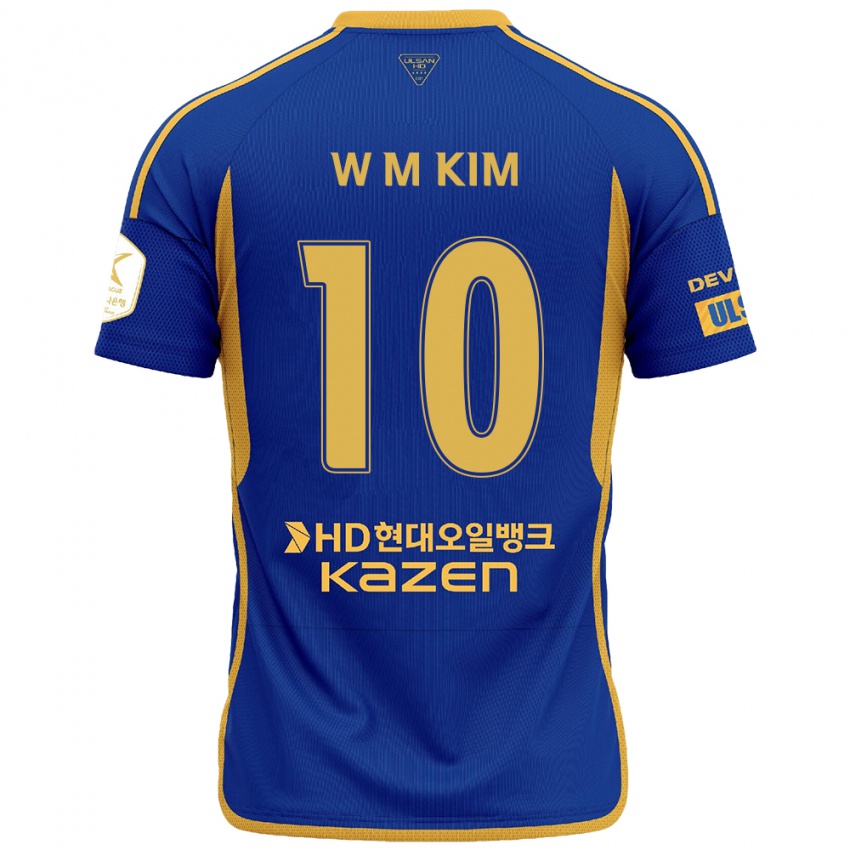 Homem Camisola Min-Woo Kim #10 Azul Amarelo Principal 2024/25 Camisa Brasil