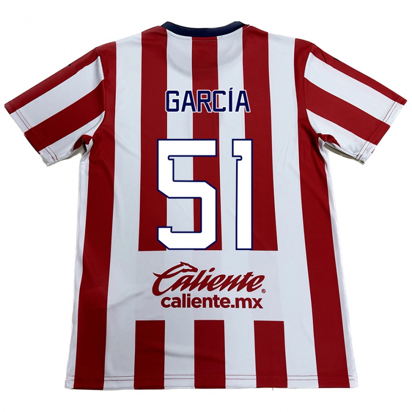 Homem Camisola Eduardo García #51 Vermelho Branco Principal 2024/25 Camisa Brasil