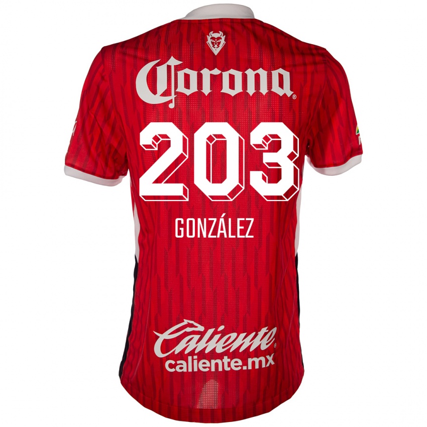 Homem Camisola Luis González #203 Vermelho Branco Principal 2024/25 Camisa Brasil