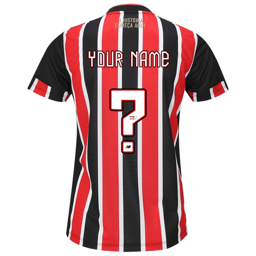 Homem Camisola Seu Nome #0 Preto Vermelho Branco Alternativa 2024/25 Camisa Brasil