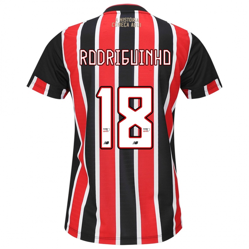 Homem Camisola Rodriguinho #18 Preto Vermelho Branco Alternativa 2024/25 Camisa Brasil