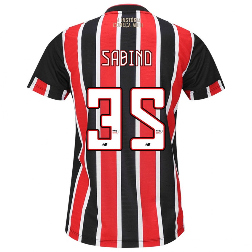 Homem Camisola Sabino #35 Preto Vermelho Branco Alternativa 2024/25 Camisa Brasil