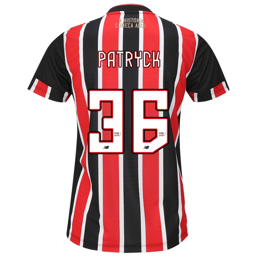 Homem Camisola Patryck #36 Preto Vermelho Branco Alternativa 2024/25 Camisa Brasil