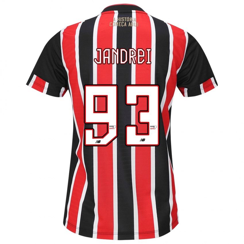 Homem Camisola Jandrei #93 Preto Vermelho Branco Alternativa 2024/25 Camisa Brasil