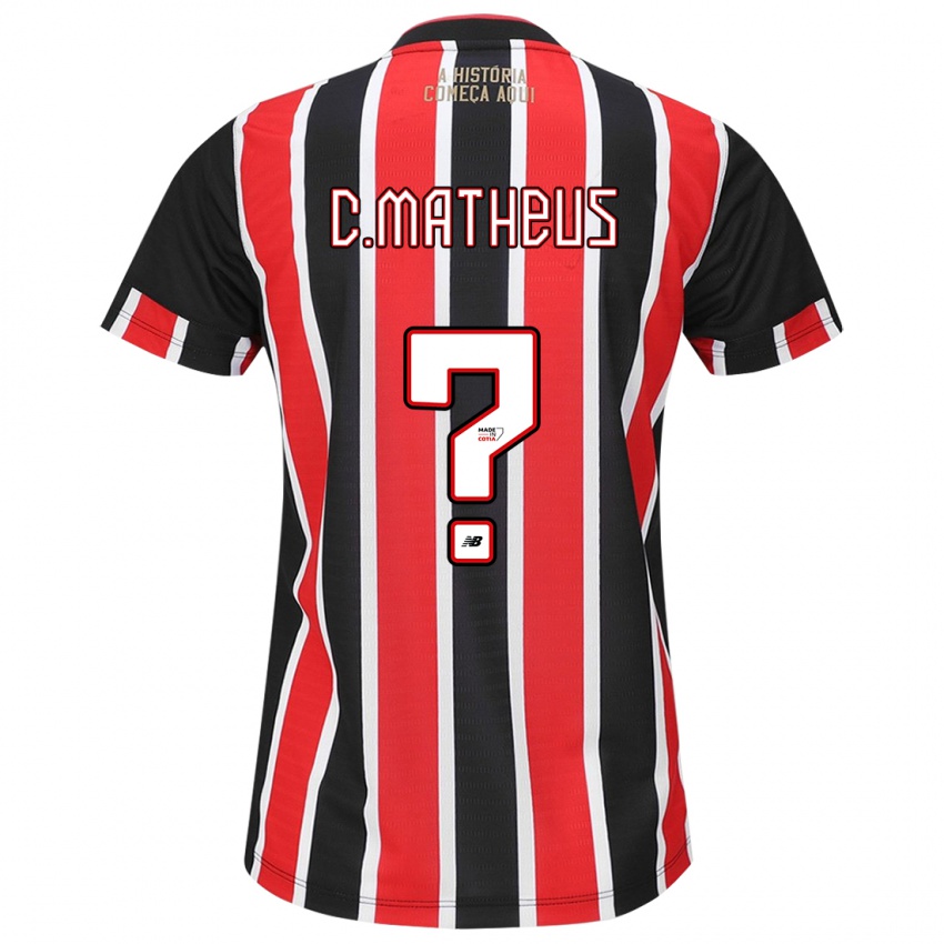 Homem Camisola Caio Matheus #0 Preto Vermelho Branco Alternativa 2024/25 Camisa Brasil