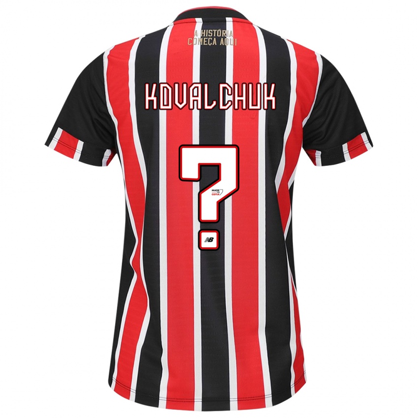 Homem Camisola Filipp Kovalchuk #0 Preto Vermelho Branco Alternativa 2024/25 Camisa Brasil