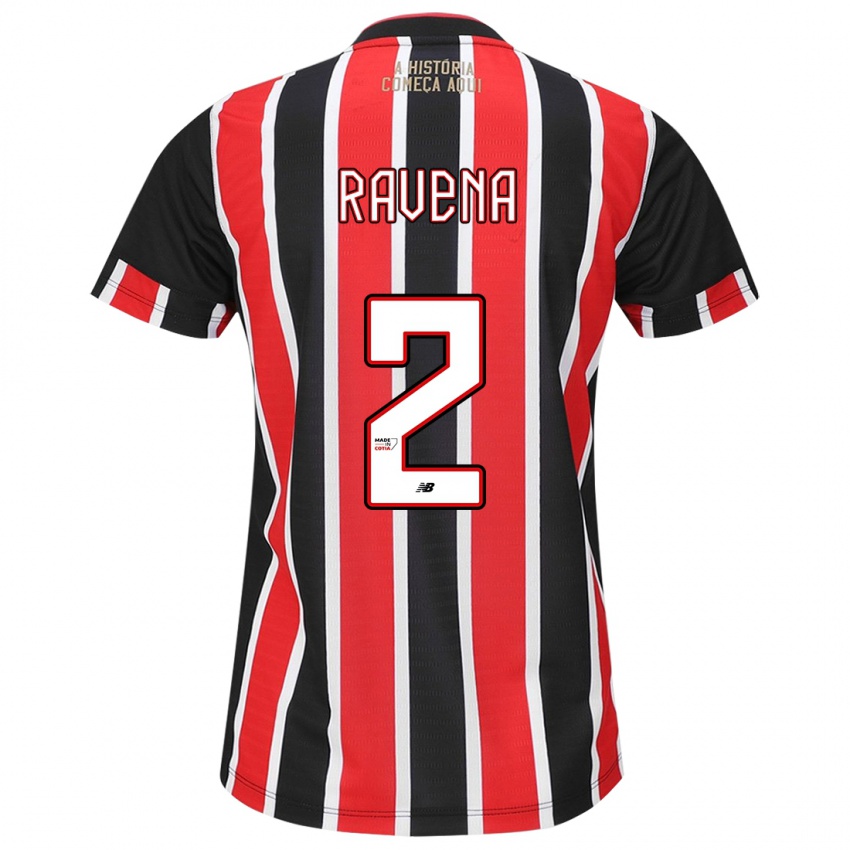 Homem Camisola Ravena #2 Preto Vermelho Branco Alternativa 2024/25 Camisa Brasil