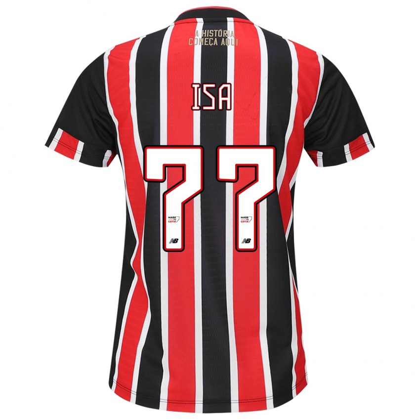 Homem Camisola Isa #77 Preto Vermelho Branco Alternativa 2024/25 Camisa Brasil