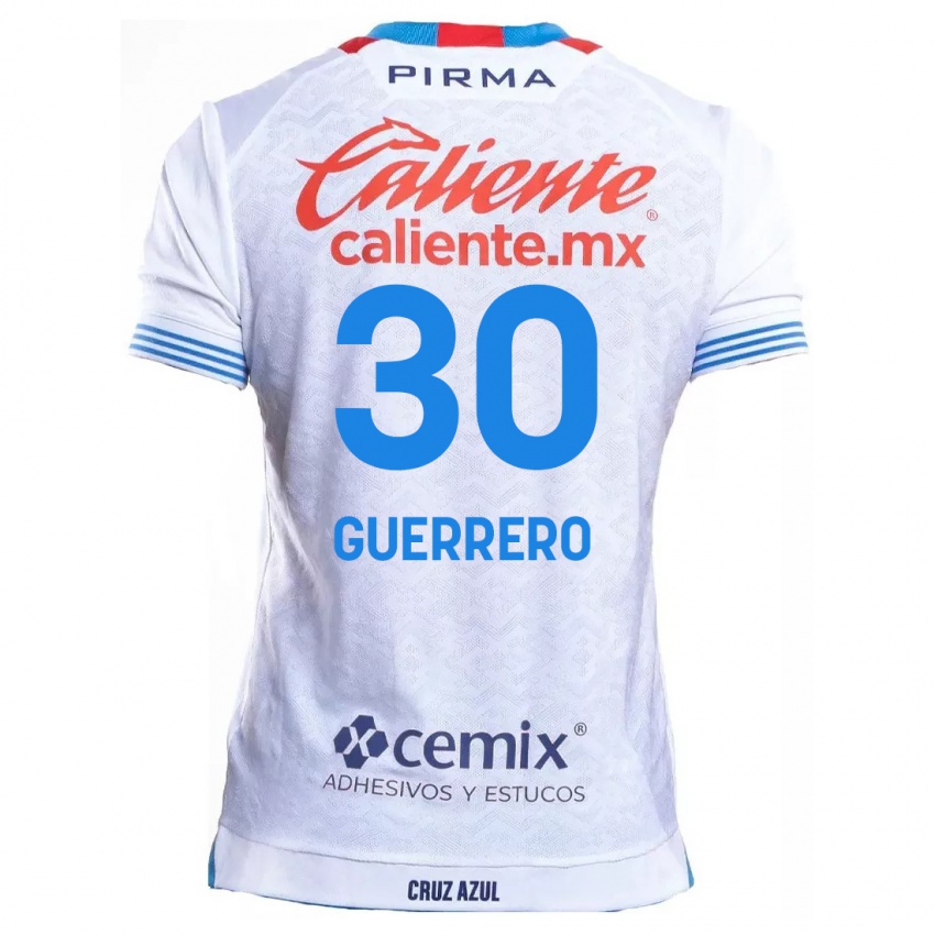 Homem Camisola Rafael Guerrero #30 Branco Azul Alternativa 2024/25 Camisa Brasil