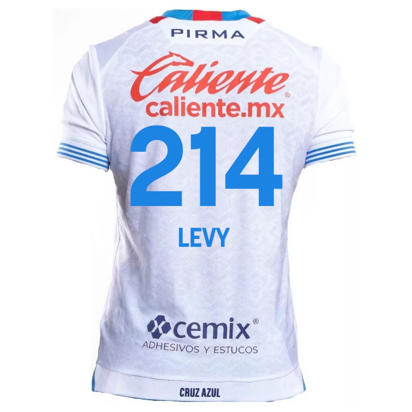 Homem Camisola Mateo Levy #214 Branco Azul Alternativa 2024/25 Camisa Brasil