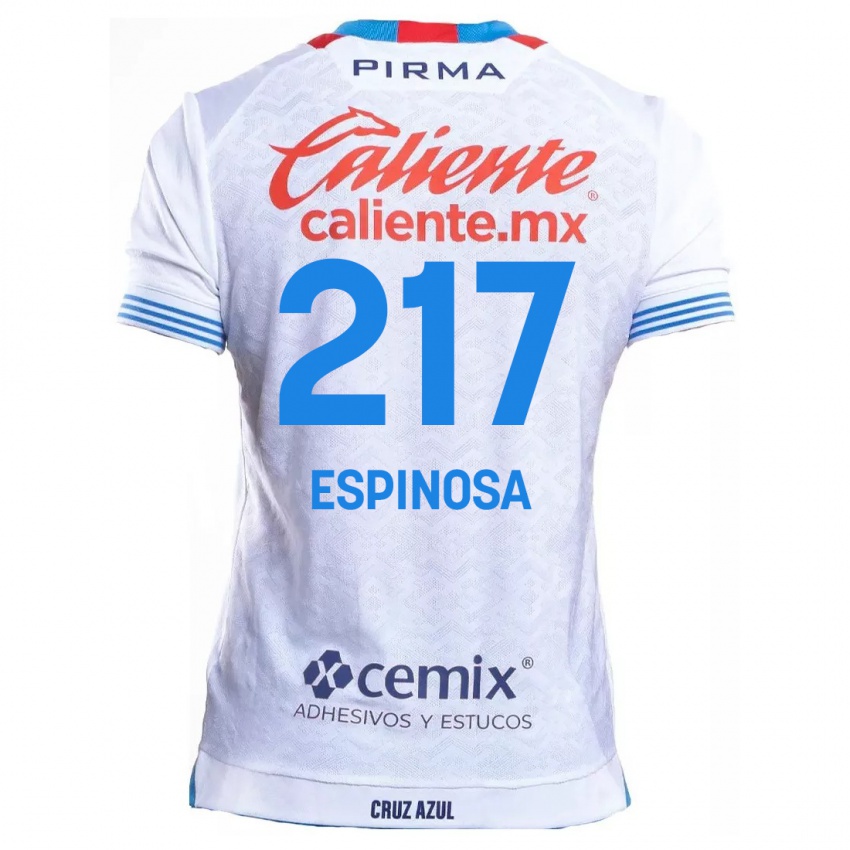 Homem Camisola Samuel Espinosa #217 Branco Azul Alternativa 2024/25 Camisa Brasil