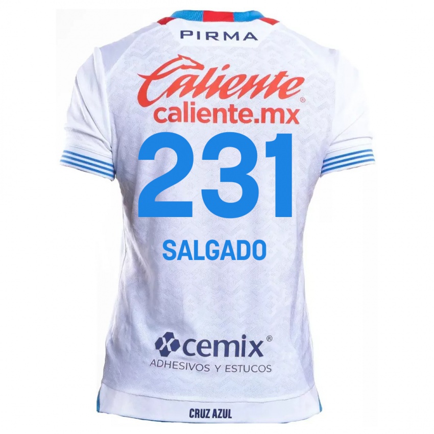 Homem Camisola Bruno Salgado #231 Branco Azul Alternativa 2024/25 Camisa Brasil