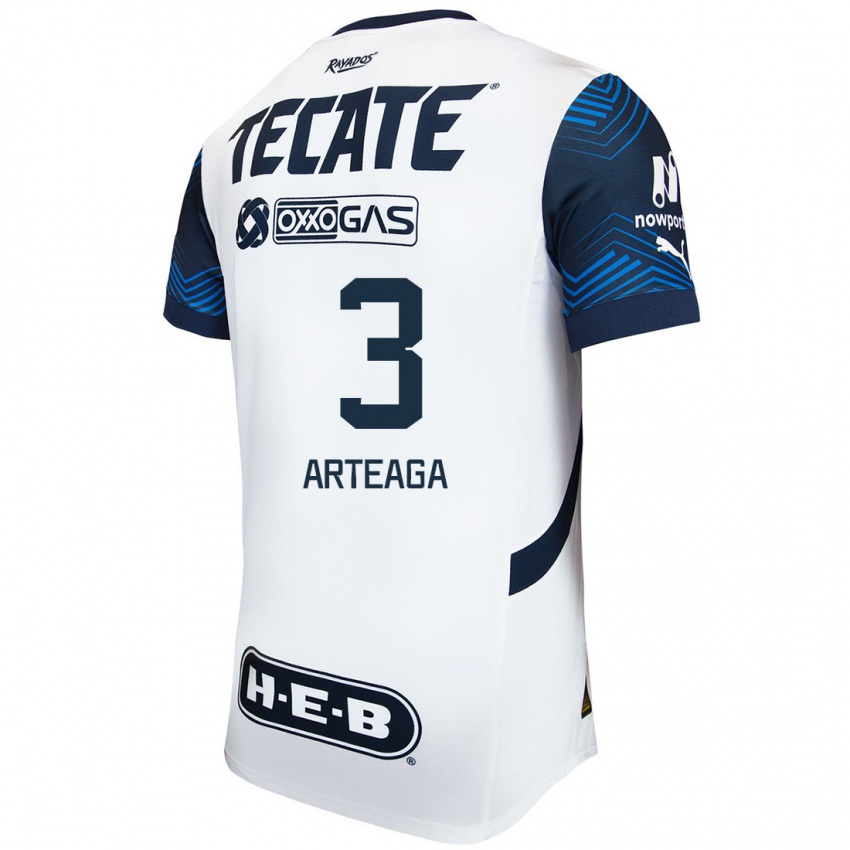 Homem Camisola Gerardo Arteaga #3 Branco Azul Alternativa 2024/25 Camisa Brasil