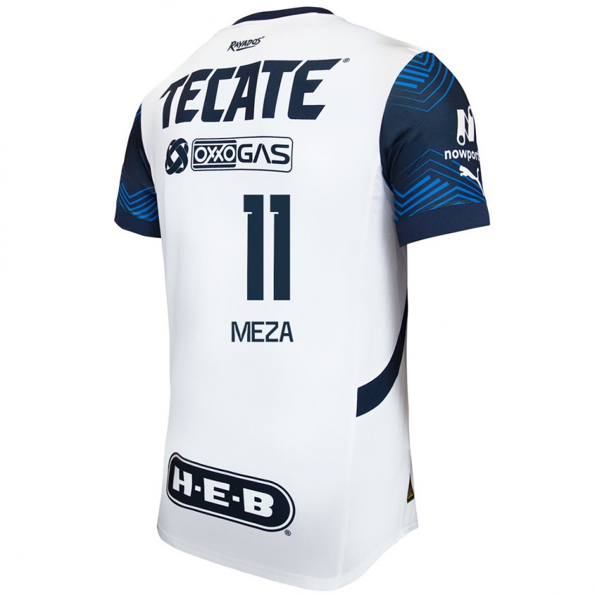 Homem Camisola Maximiliano Meza #11 Branco Azul Alternativa 2024/25 Camisa Brasil