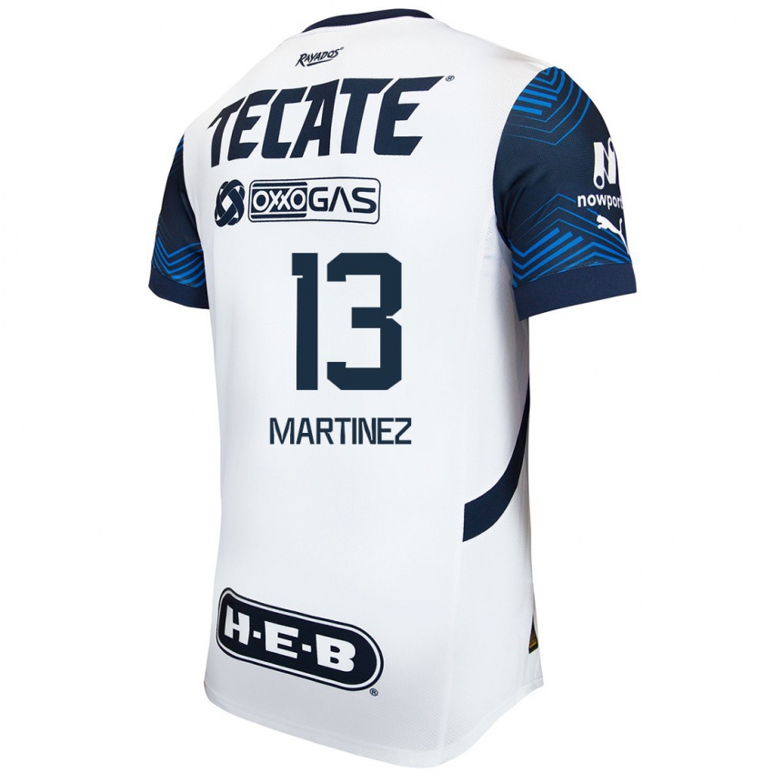 Homem Camisola Jaziel Martinez #13 Branco Azul Alternativa 2024/25 Camisa Brasil