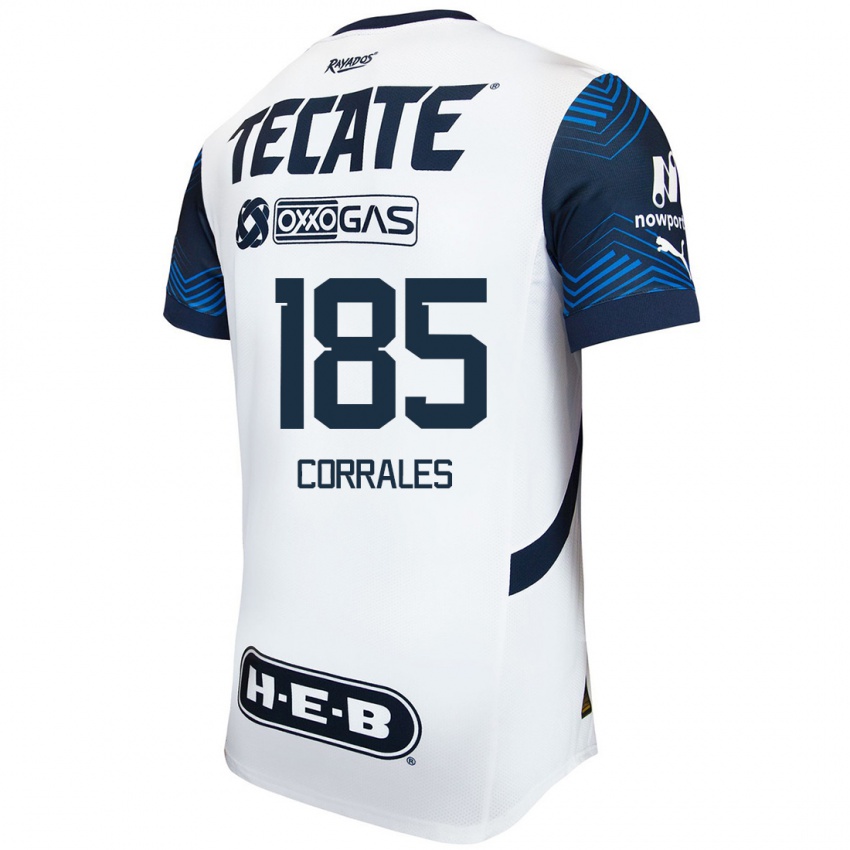 Homem Camisola Ángel Corrales #185 Branco Azul Alternativa 2024/25 Camisa Brasil