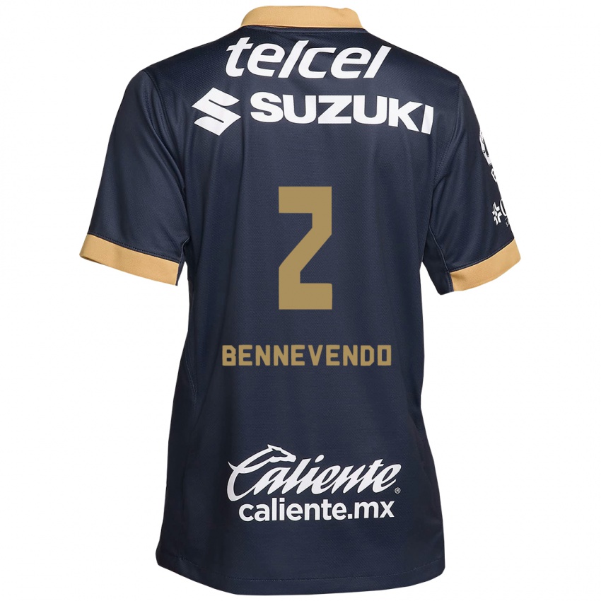 Homem Camisola Pablo Bennevendo #2 Obsidiana Ouro Branco Alternativa 2024/25 Camisa Brasil