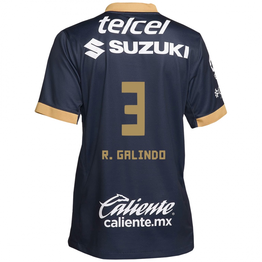 Homem Camisola José Galindo #3 Obsidiana Ouro Branco Alternativa 2024/25 Camisa Brasil