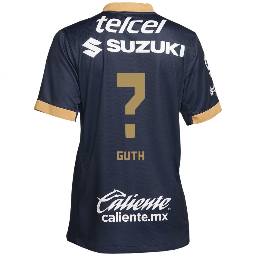 Homem Camisola Tiago Guth #0 Obsidiana Ouro Branco Alternativa 2024/25 Camisa Brasil