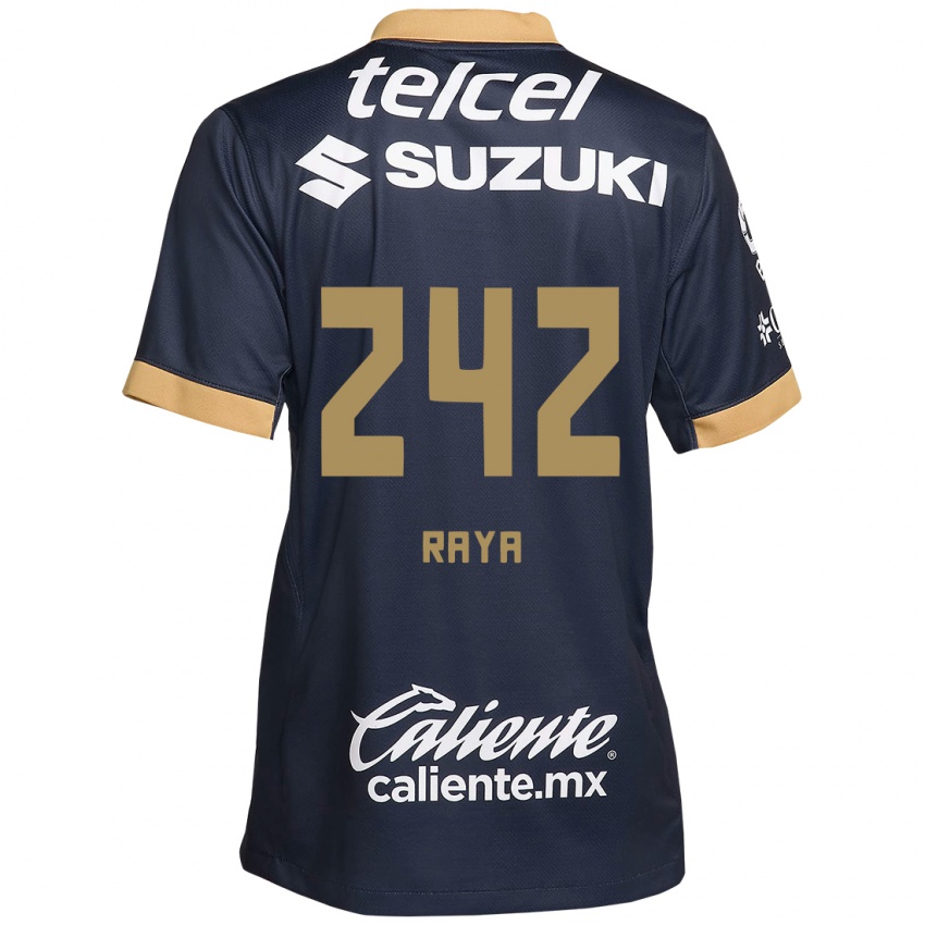 Homem Camisola Félix Raya #242 Obsidiana Ouro Branco Alternativa 2024/25 Camisa Brasil